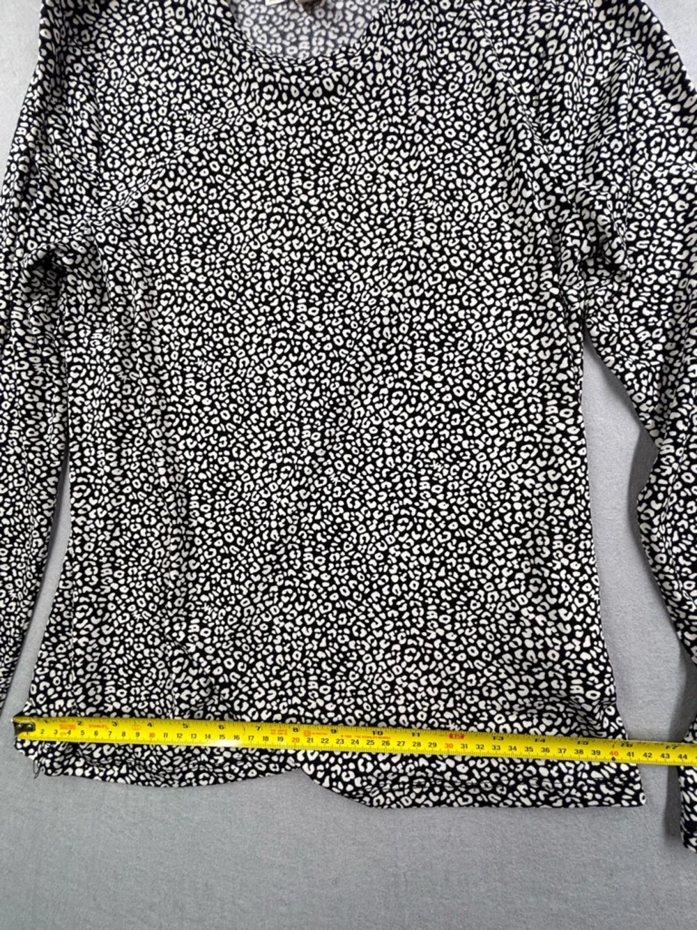 Michael Kors Black and White‎ Long Sleeve Printed Blouse